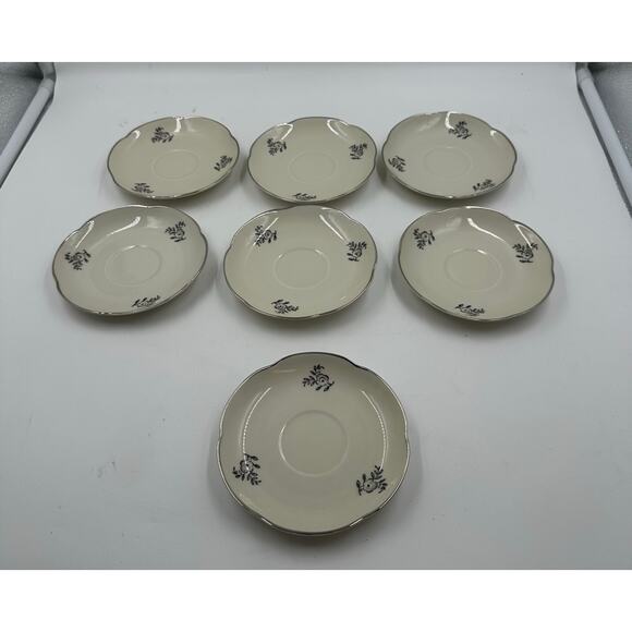 Vintage HACKEFORS Swedish Porcelain Saucers SET 7, Sweden, 1930’s - Picture 1 of 2